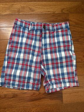 Brooks Brothers Red White and Blue Plaid Cotton Kids Shorts